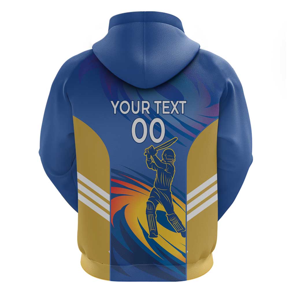 Custom Mumbai India Cricket Hoodie Go Champions LT14