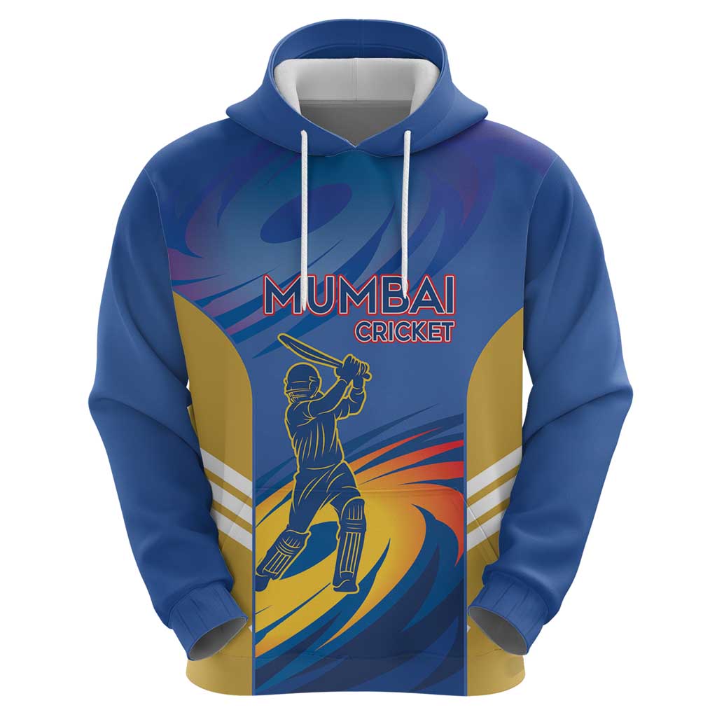 Custom Mumbai India Cricket Hoodie Go Champions LT14