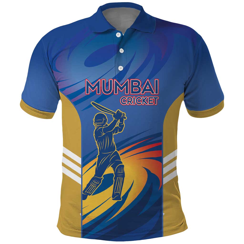 Custom Mumbai India Cricket Polo Shirt Go Champions LT14