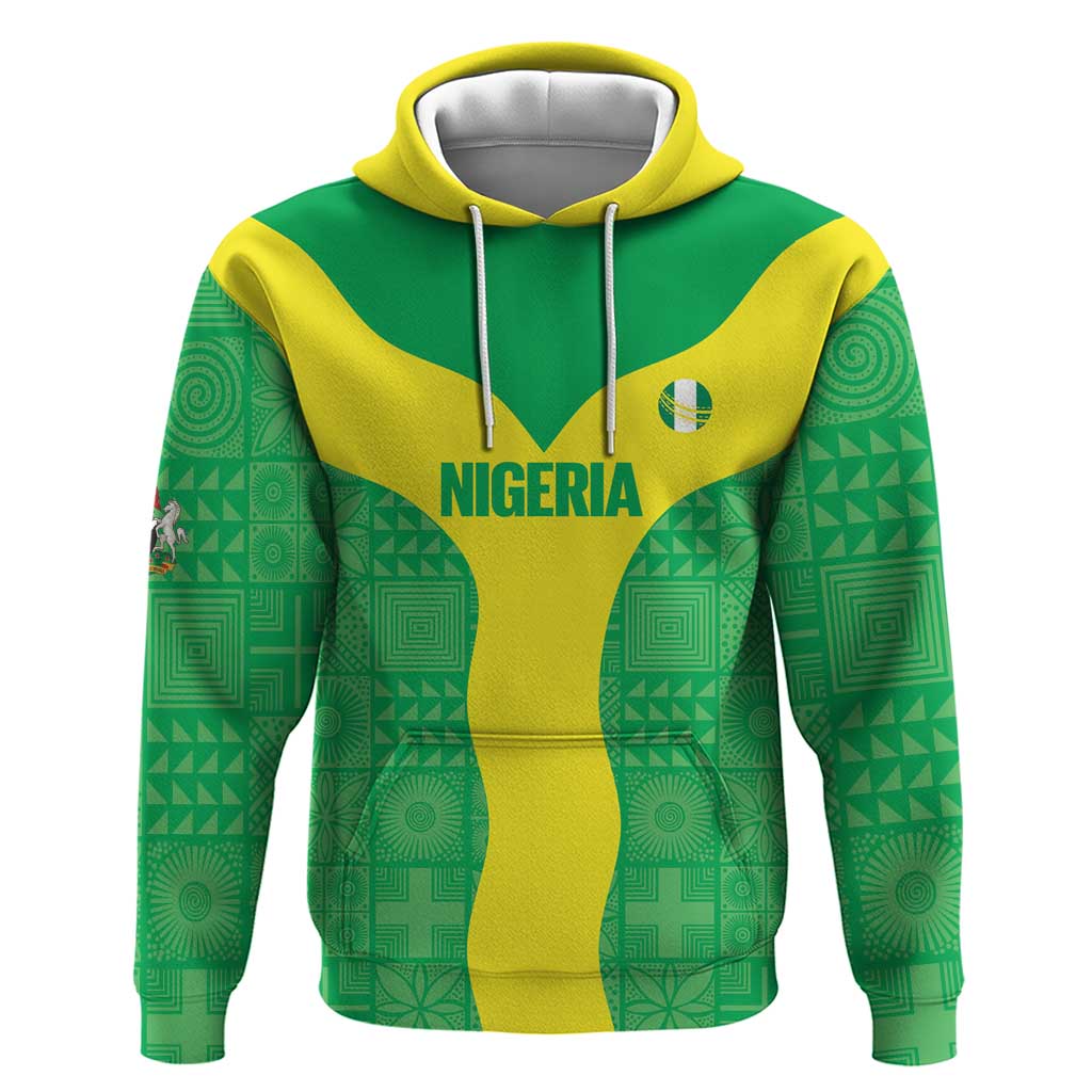 Custom Nigeria Cricket Hoodie Go Yellow Greens LT14