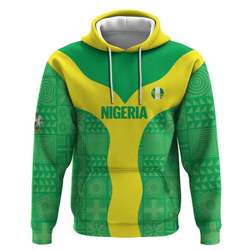 Custom Nigeria Cricket Hoodie Go Yellow Greens LT14