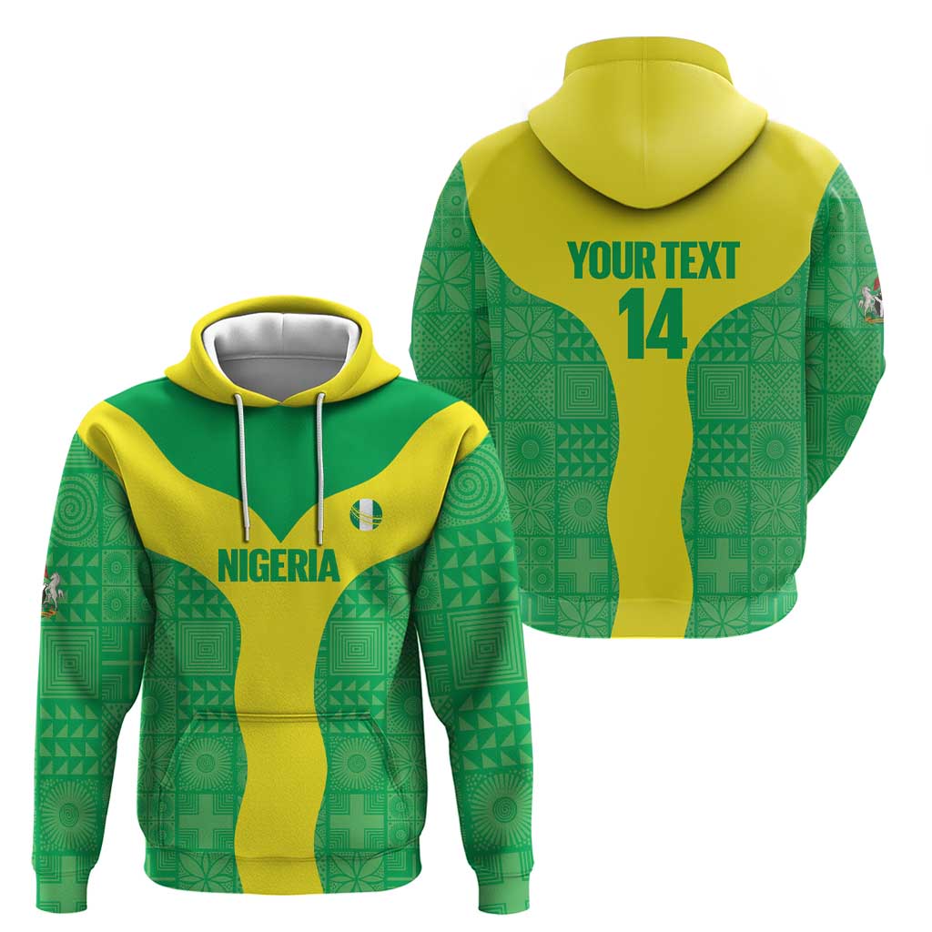 Custom Nigeria Cricket Hoodie Go Yellow Greens LT14