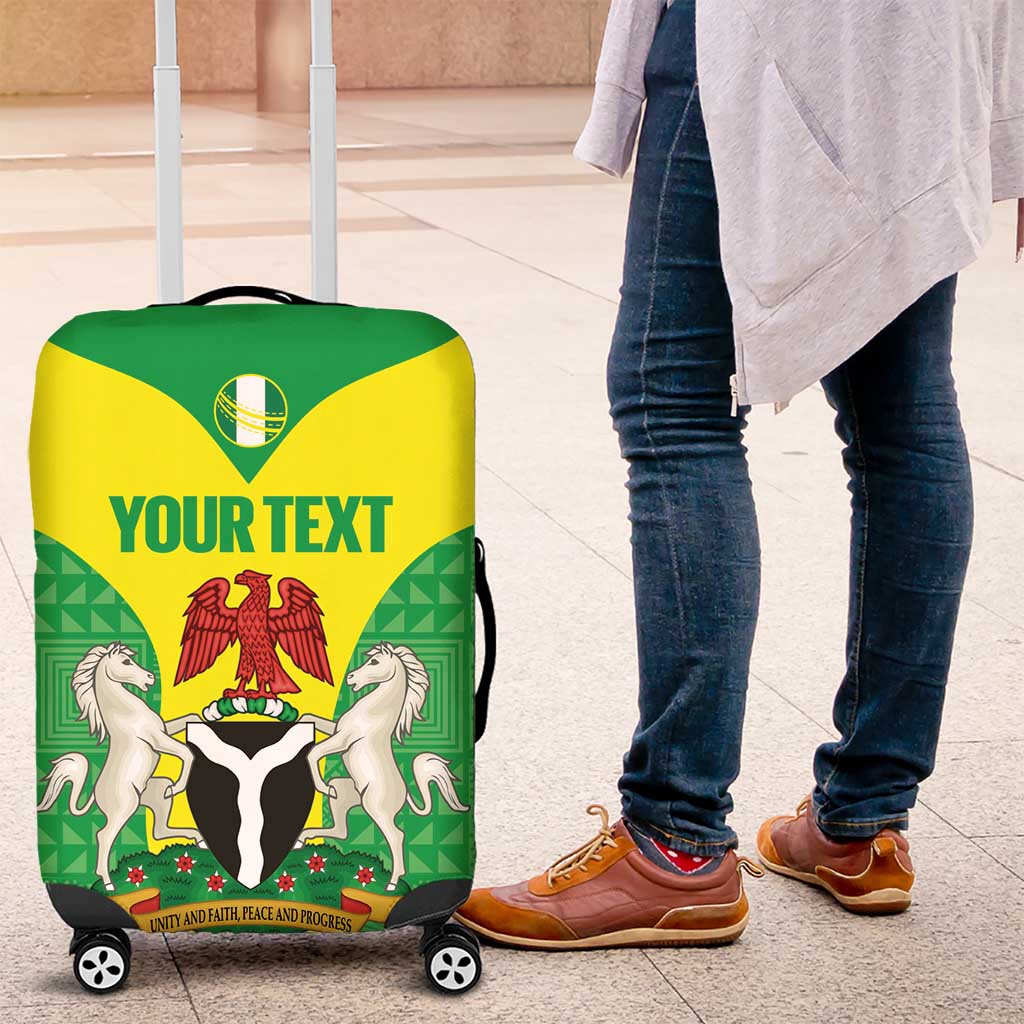 Custom Nigeria Cricket Luggage Cover Go Yellow Greens LT14