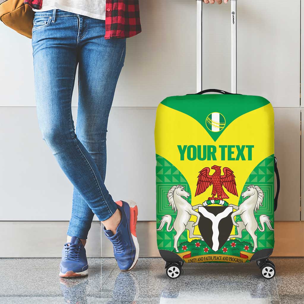 Custom Nigeria Cricket Luggage Cover Go Yellow Greens LT14