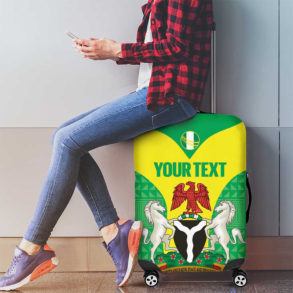 Custom Nigeria Cricket Luggage Cover Go Yellow Greens LT14