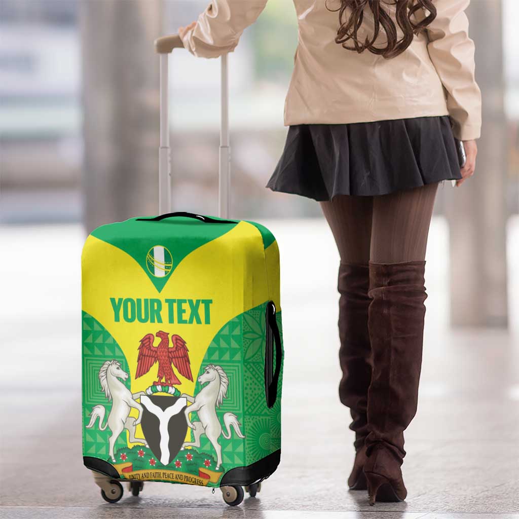 Custom Nigeria Cricket Luggage Cover Go Yellow Greens LT14