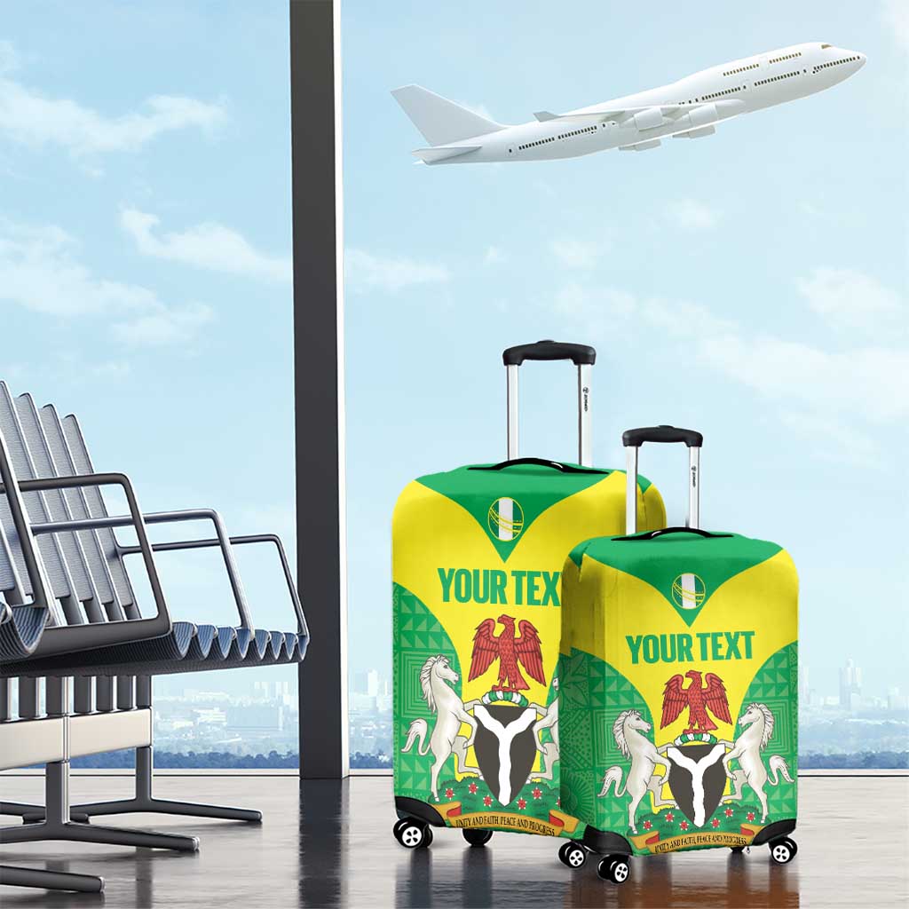 Custom Nigeria Cricket Luggage Cover Go Yellow Greens LT14