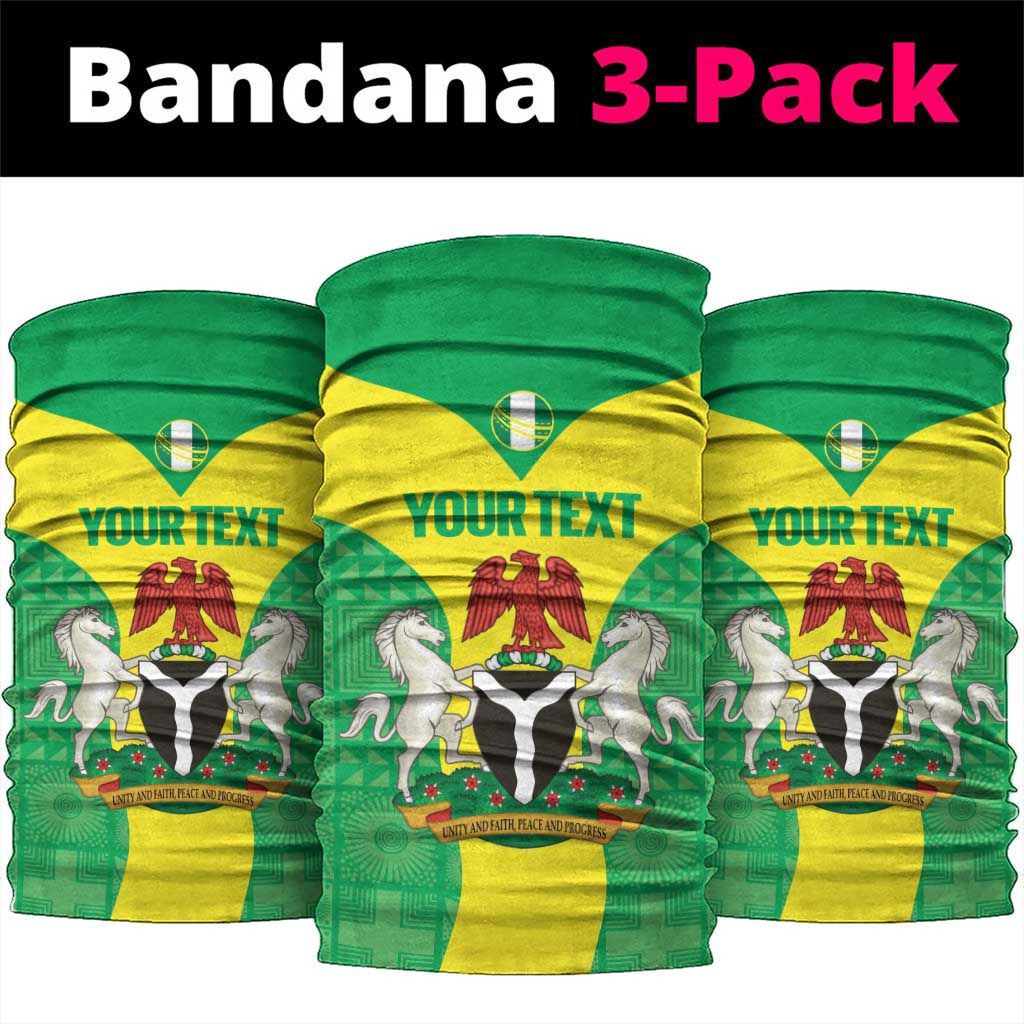 Custom Nigeria Cricket Neck Gaiter Go Yellow Greens LT14