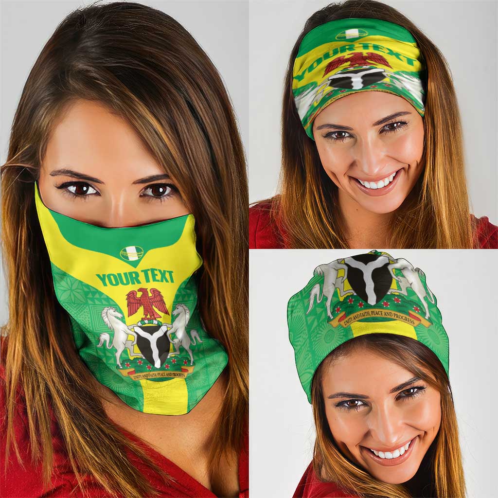 Custom Nigeria Cricket Neck Gaiter Go Yellow Greens LT14