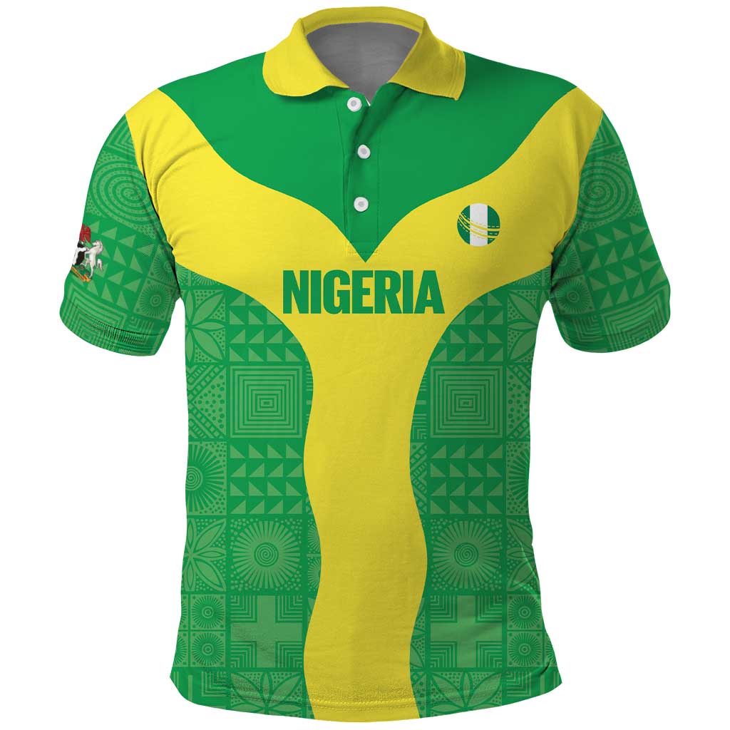 Custom Nigeria Cricket Polo Shirt Go Yellow Greens LT14