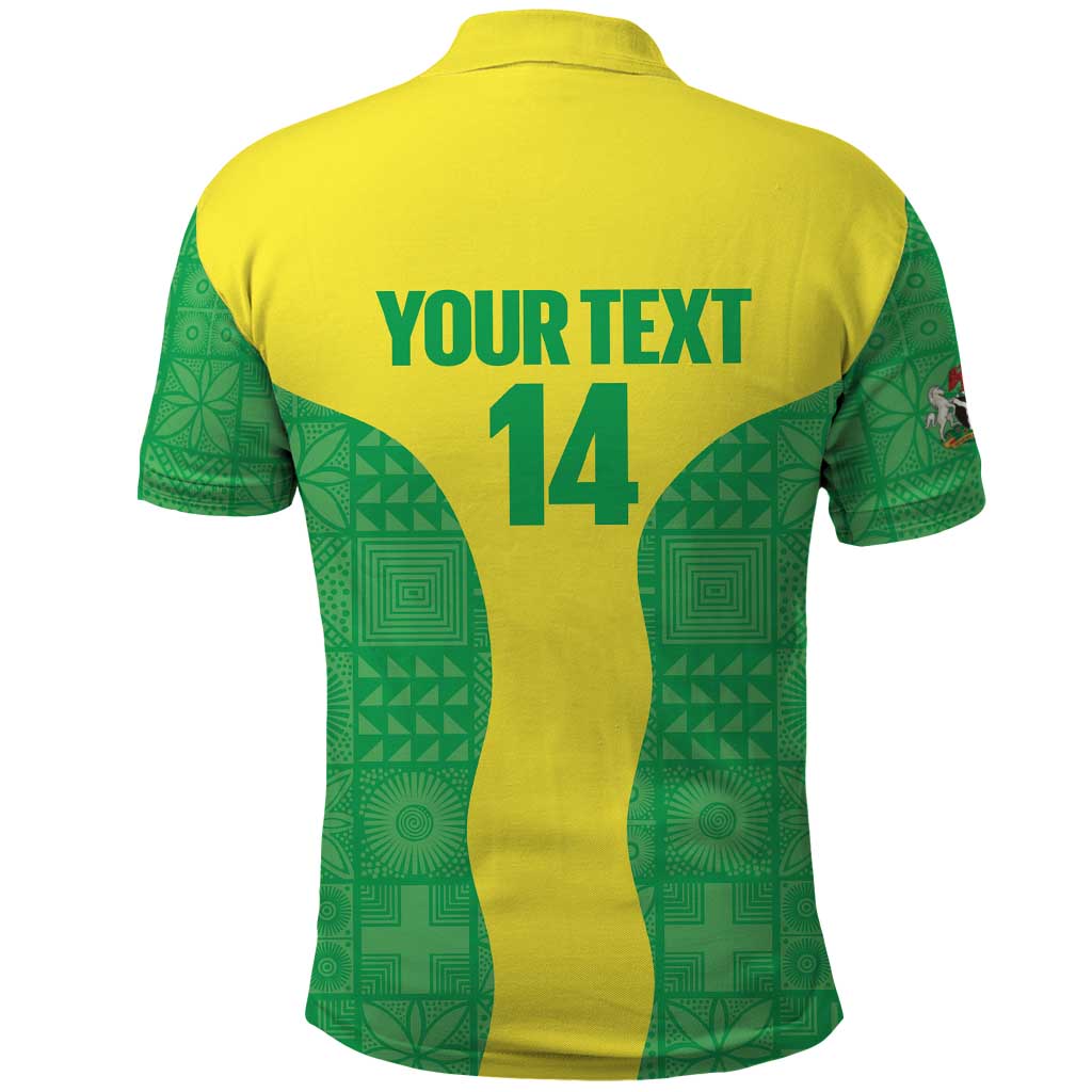 Custom Nigeria Cricket Polo Shirt Go Yellow Greens LT14