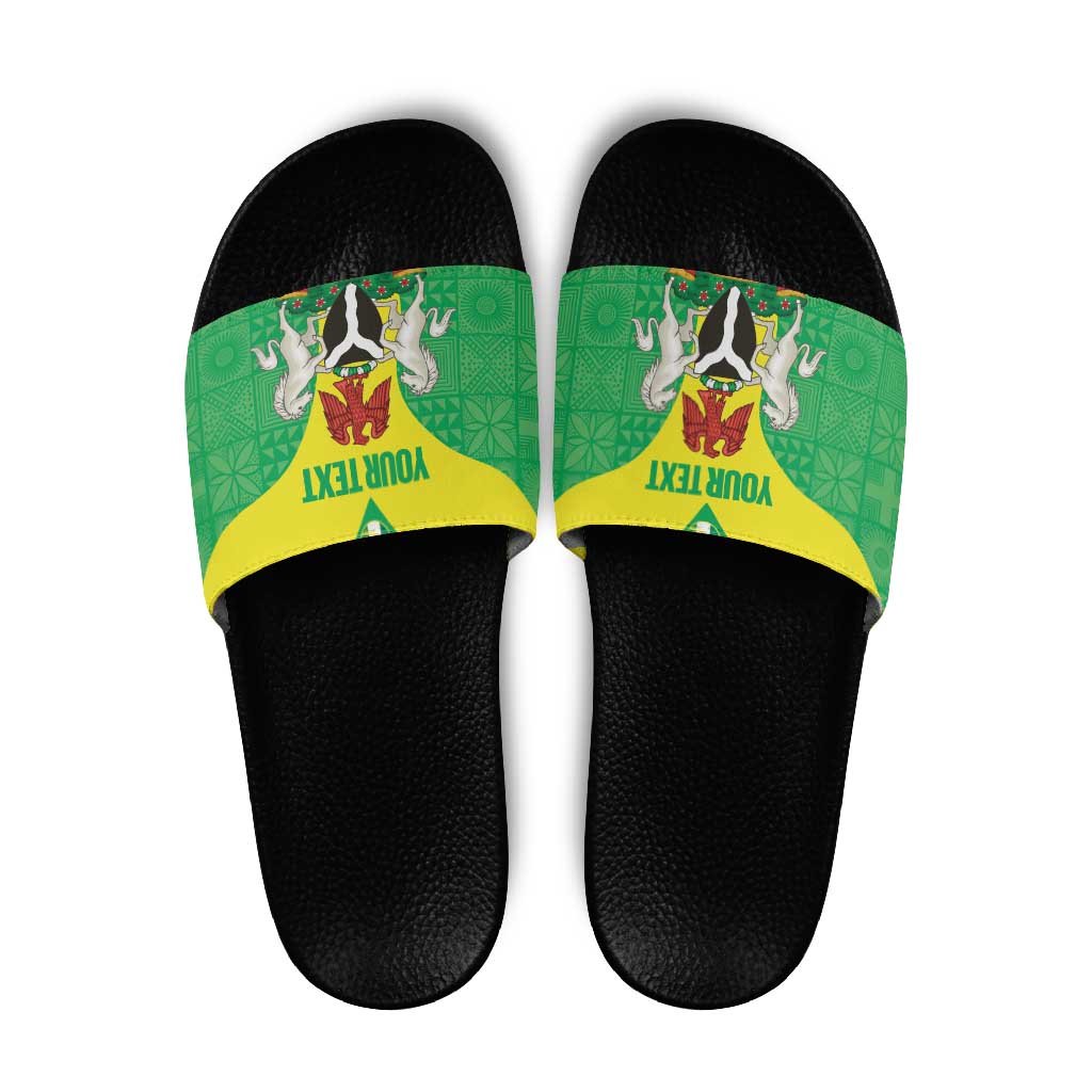 Custom Nigeria Cricket Slide Sandals Go Yellow Greens LT14