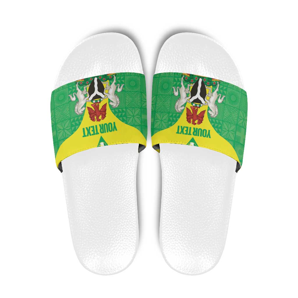 Custom Nigeria Cricket Slide Sandals Go Yellow Greens LT14