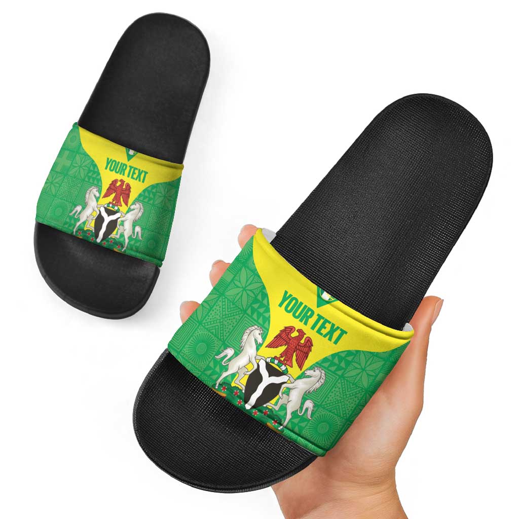 Custom Nigeria Cricket Slide Sandals Go Yellow Greens LT14