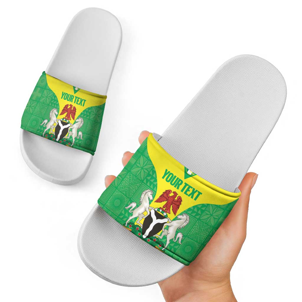 Custom Nigeria Cricket Slide Sandals Go Yellow Greens LT14