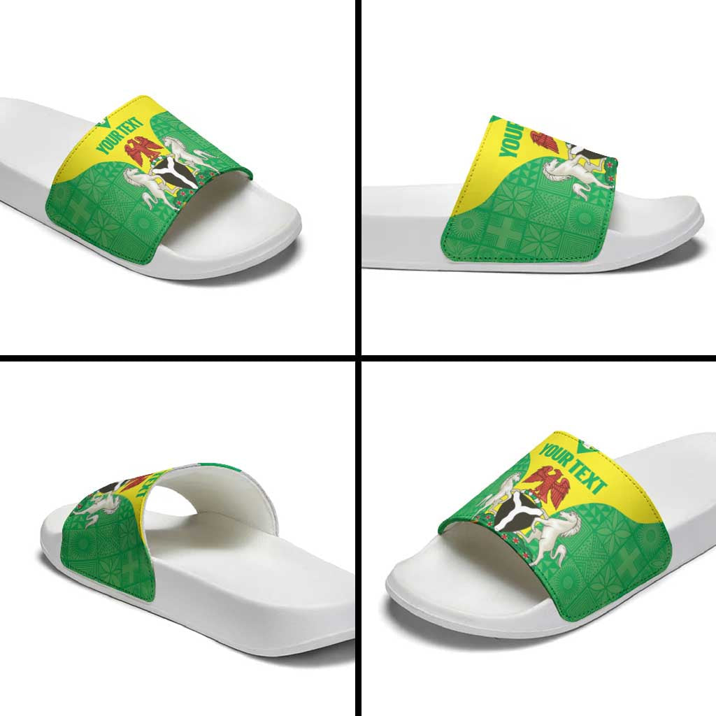 Custom Nigeria Cricket Slide Sandals Go Yellow Greens LT14