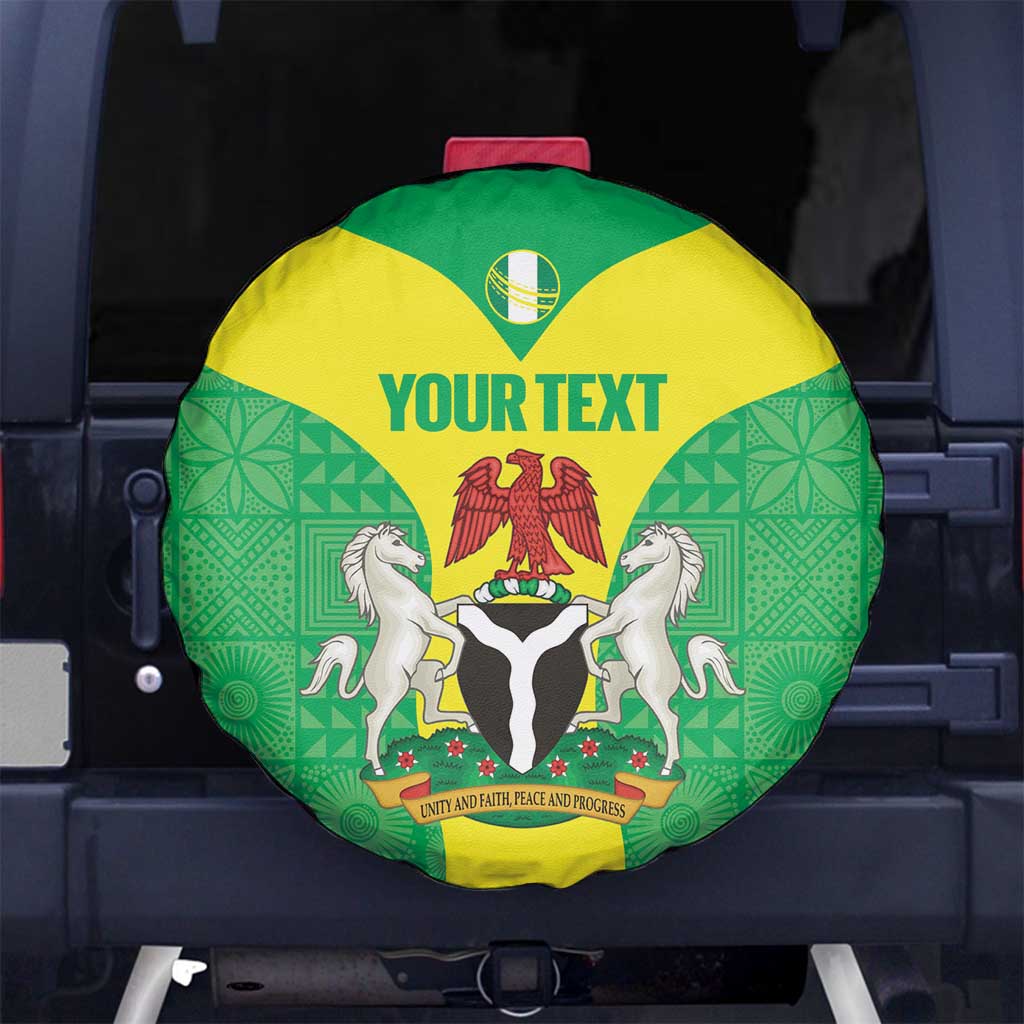 Custom Nigeria Cricket Spare Tire Cover Go Yellow Greens LT14