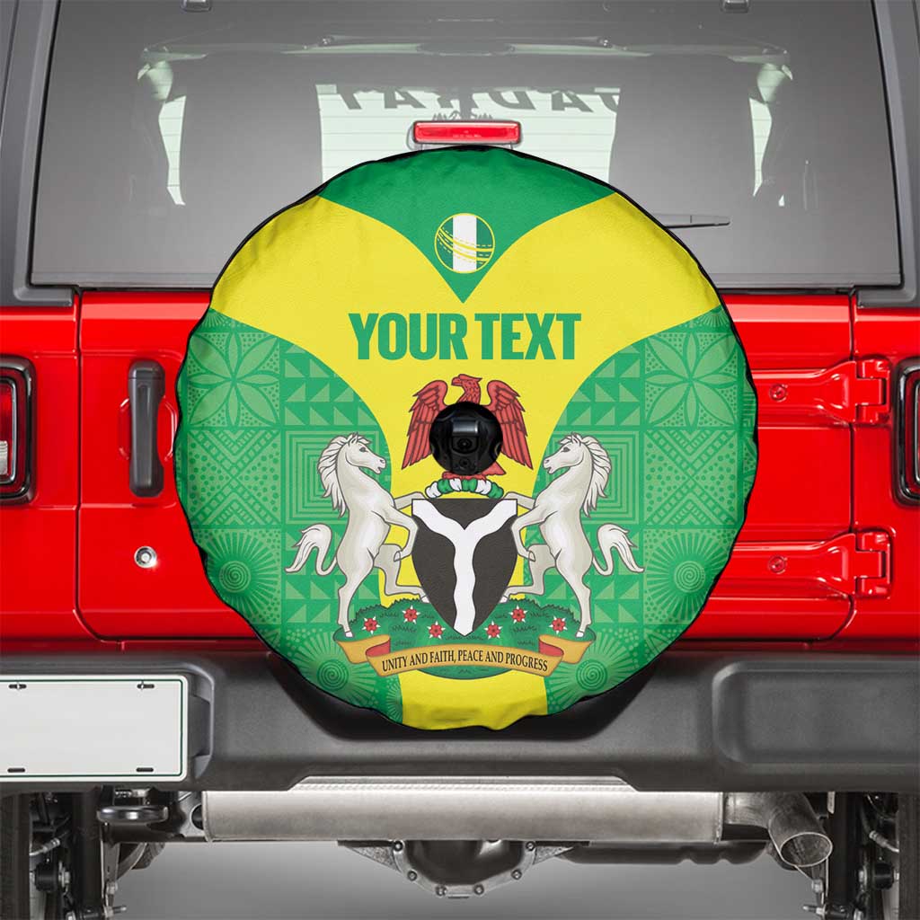 Custom Nigeria Cricket Spare Tire Cover Go Yellow Greens LT14