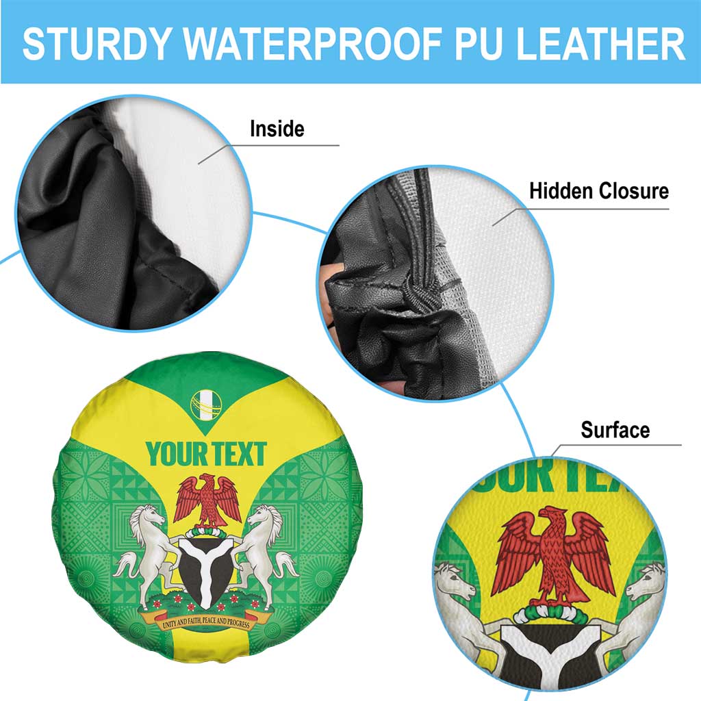 Custom Nigeria Cricket Spare Tire Cover Go Yellow Greens LT14