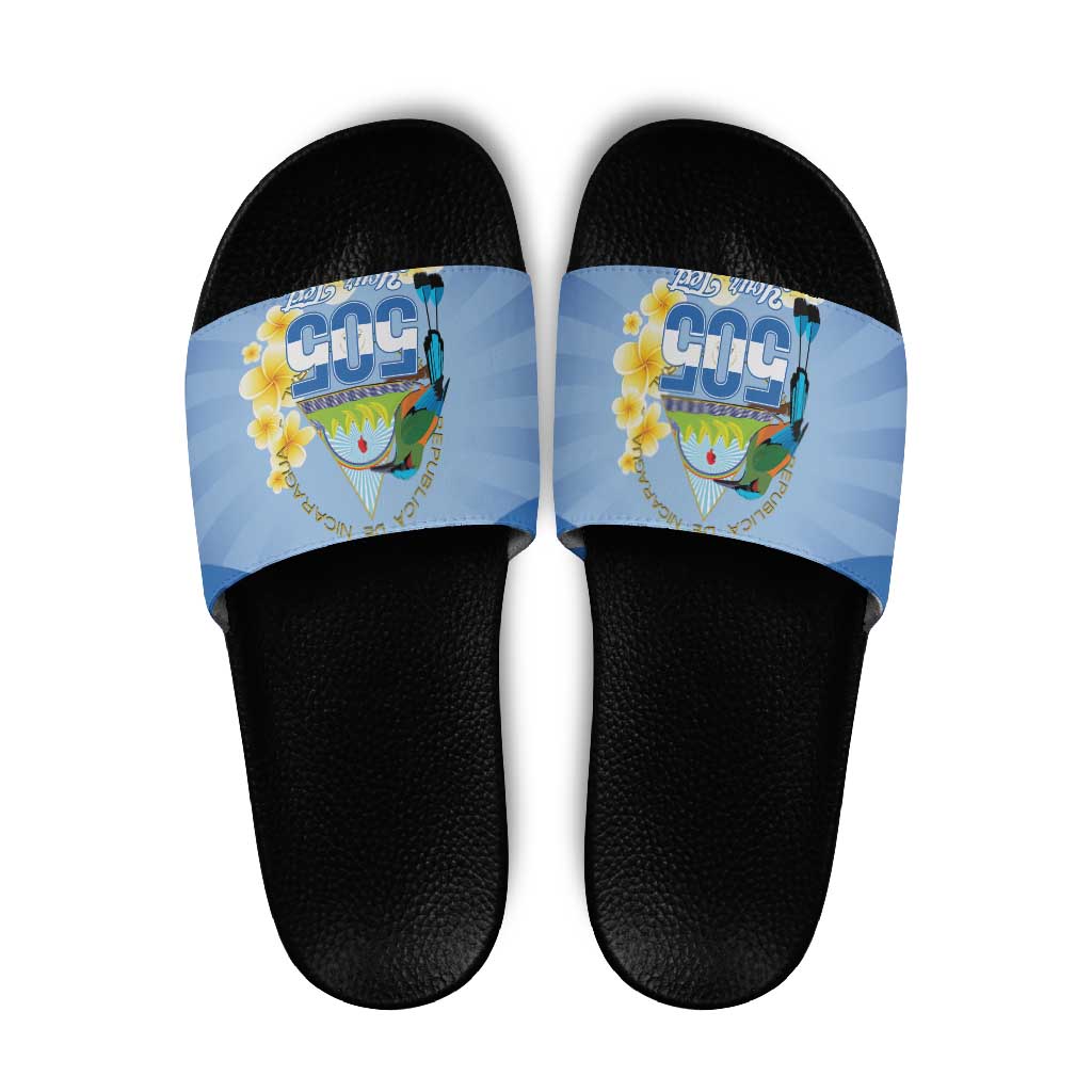 Personalized Nicaragua Independence Day Slide Sandals 505 Proud Guardabarranco Sacuanjoche LT14