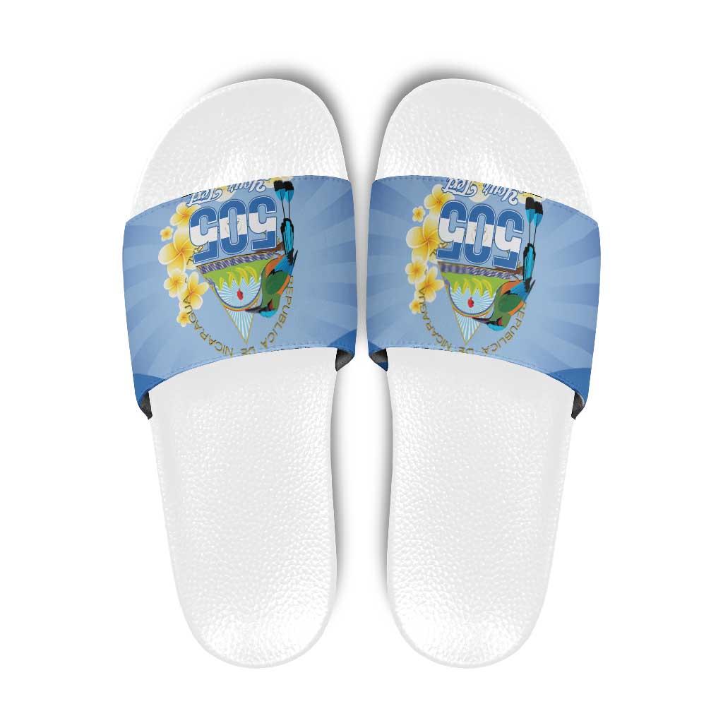 Personalized Nicaragua Independence Day Slide Sandals 505 Proud Guardabarranco Sacuanjoche LT14