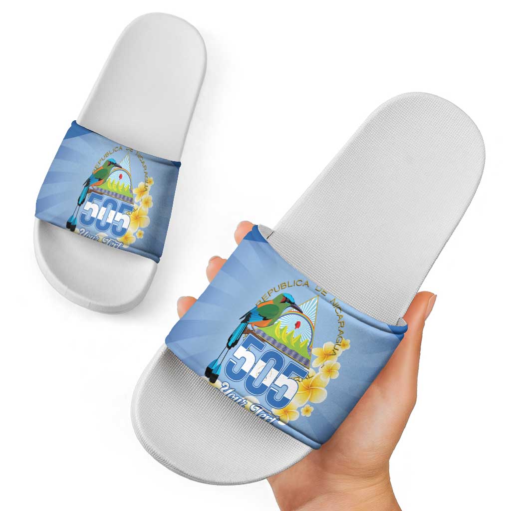 Personalized Nicaragua Independence Day Slide Sandals 505 Proud Guardabarranco Sacuanjoche LT14