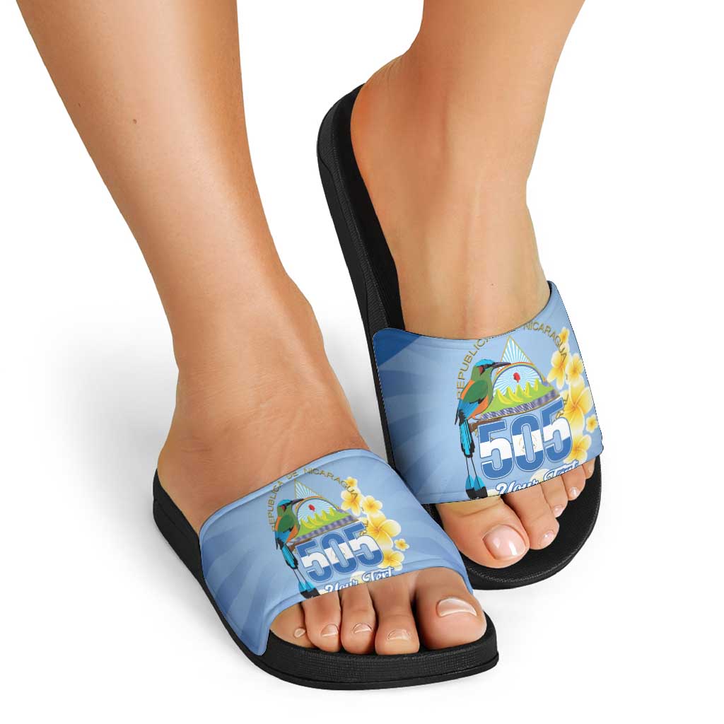 Personalized Nicaragua Independence Day Slide Sandals 505 Proud Guardabarranco Sacuanjoche LT14