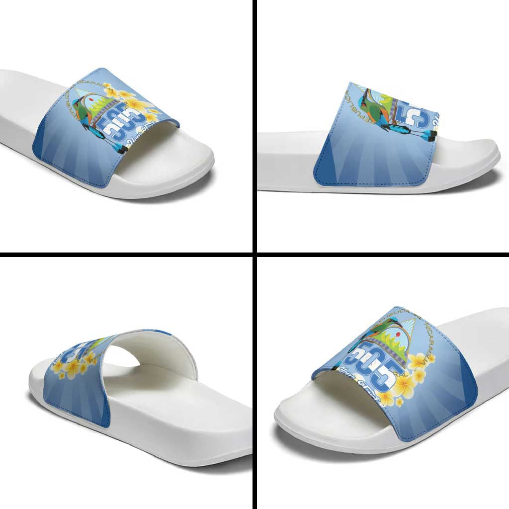 Personalized Nicaragua Independence Day Slide Sandals 505 Proud Guardabarranco Sacuanjoche LT14