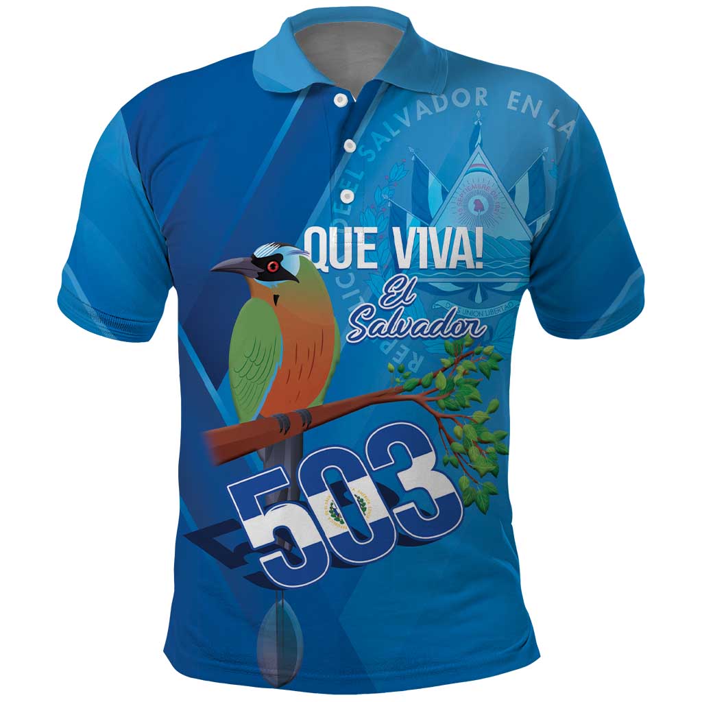 Personalized Que Viva El Salvador Polo Shirt Guardabarranco 503 Independence Day Proud LT14