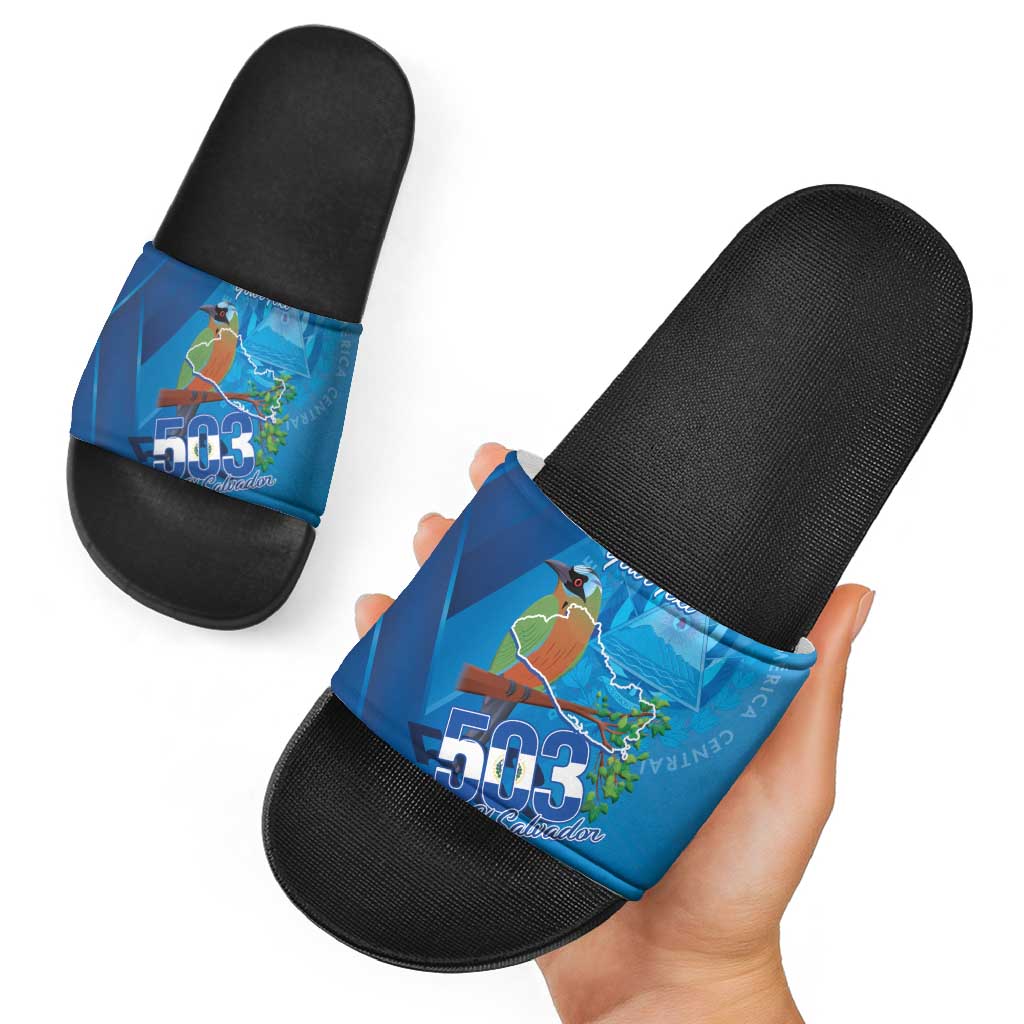 Personalized Que Viva El Salvador Slide Sandals Guardabarranco 503 Independence Day Proud LT14