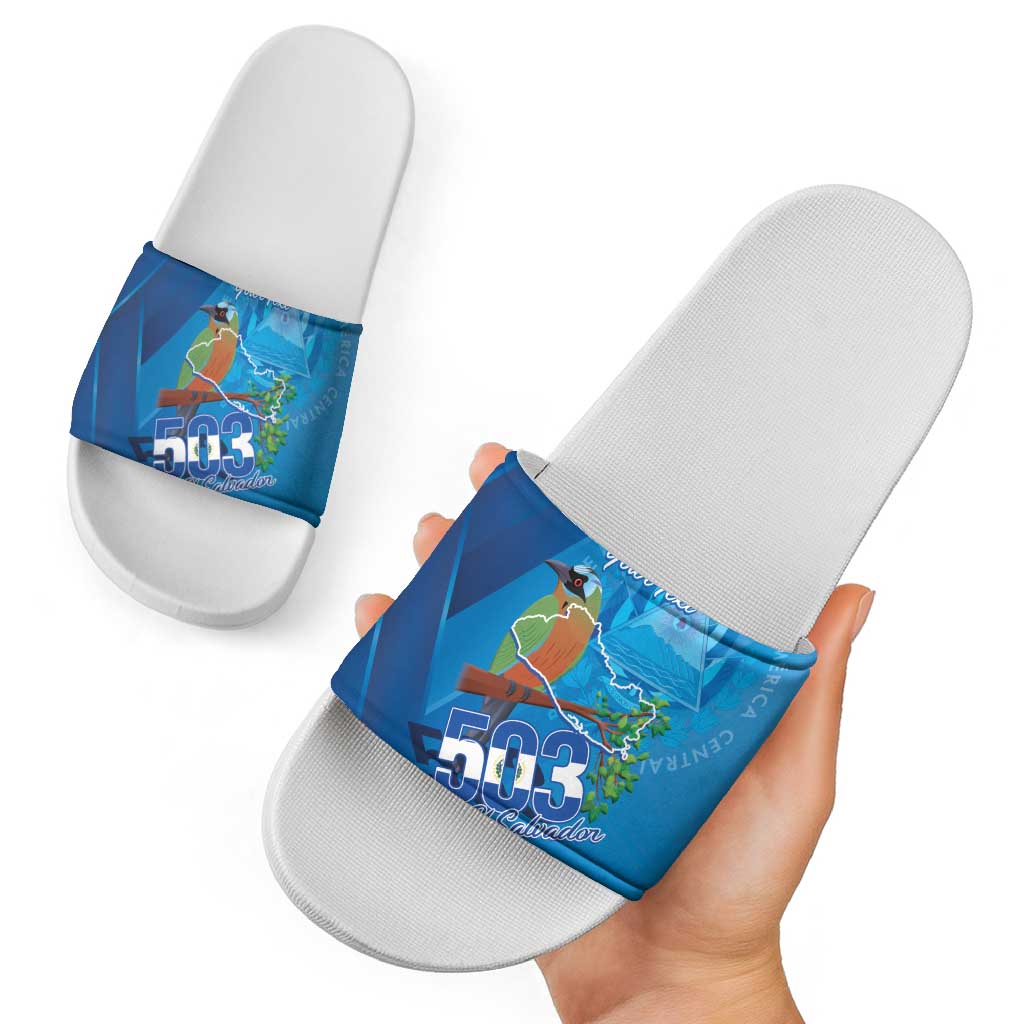 Personalized Que Viva El Salvador Slide Sandals Guardabarranco 503 Independence Day Proud LT14
