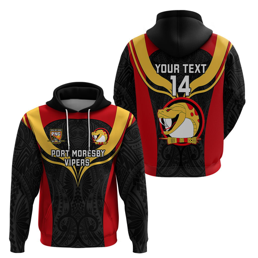 Custom Papua New Guinea Rugby Hoodie Port Moresby Vipers PNG Polynesian Pattern LT14