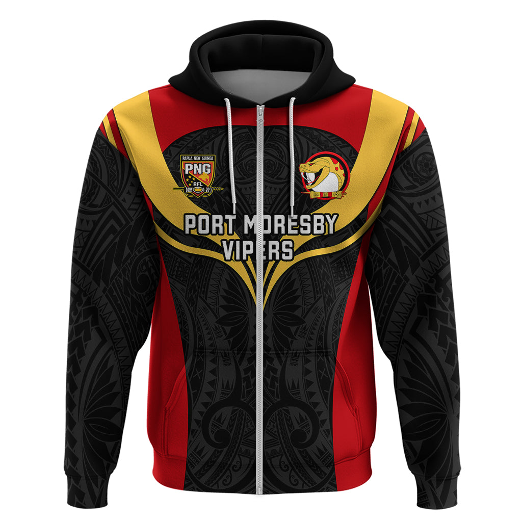Custom Papua New Guinea Rugby Hoodie Port Moresby Vipers PNG Polynesian Pattern LT14