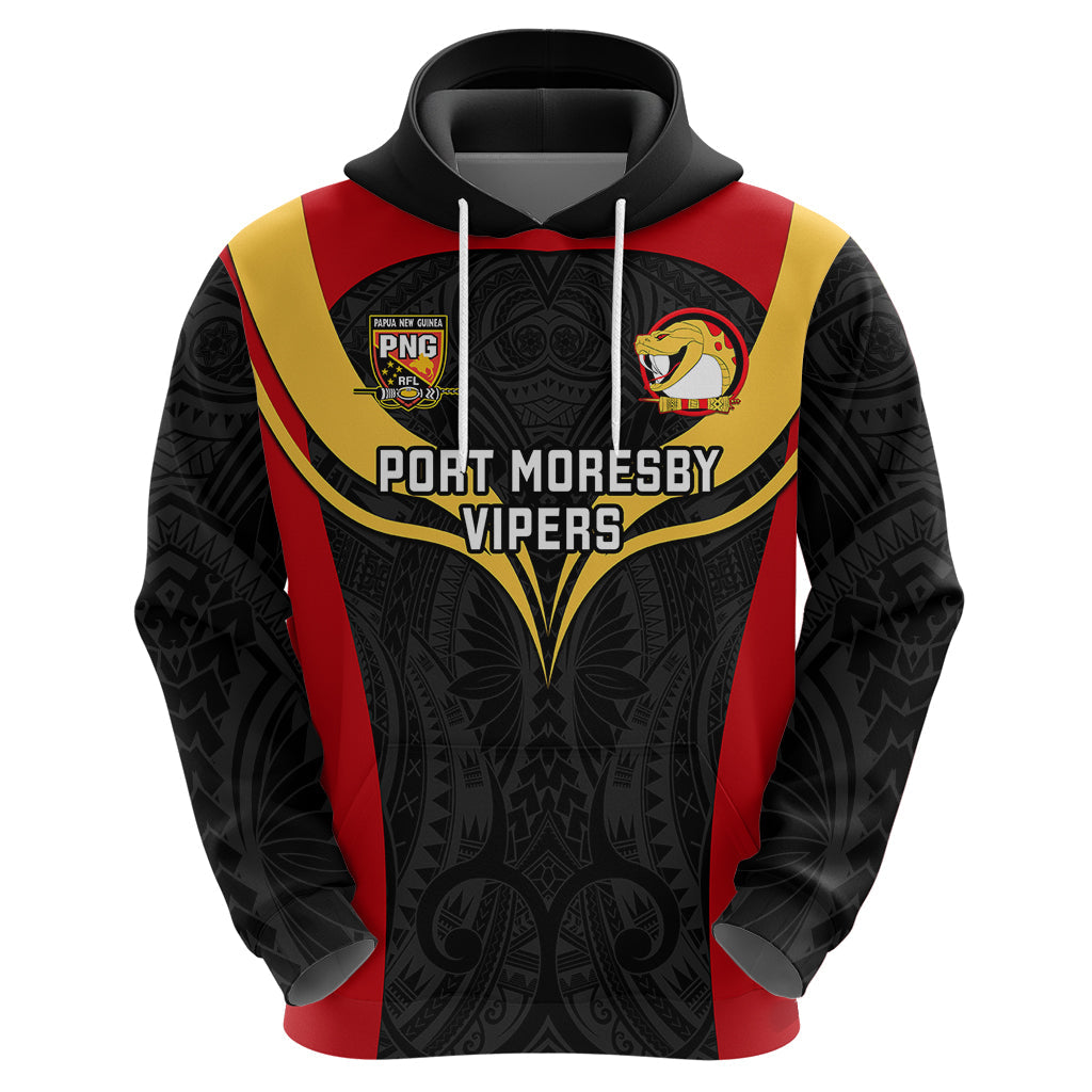 Custom Papua New Guinea Rugby Hoodie Port Moresby Vipers PNG Polynesian Pattern LT14