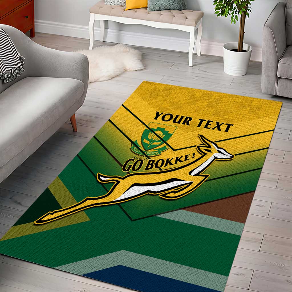 Custom South Africa Rugby Area Rug Springboks Go Champions African Pattern LT14