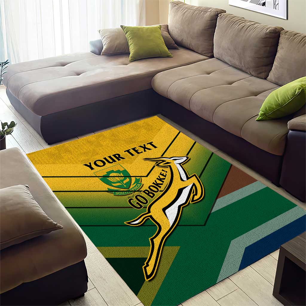 Custom South Africa Rugby Area Rug Springboks Go Champions African Pattern LT14