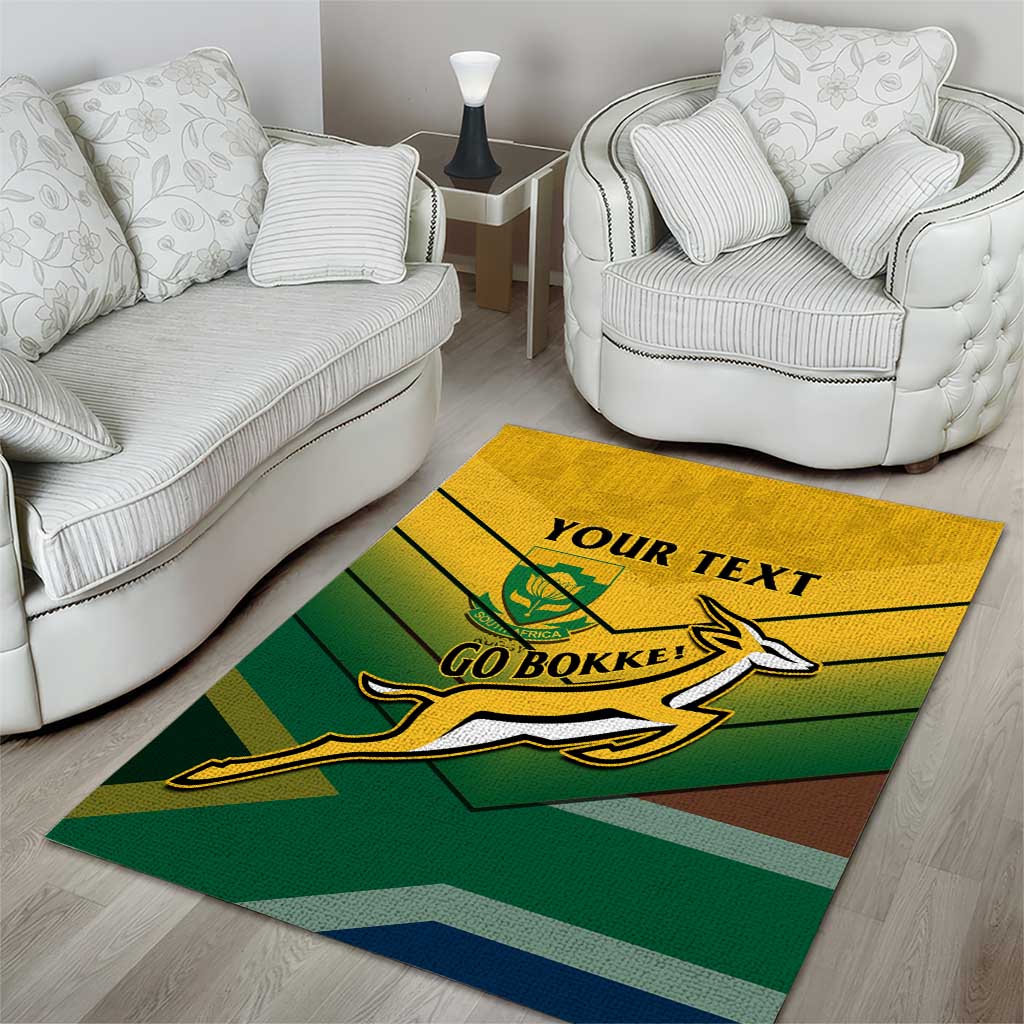 Custom South Africa Rugby Area Rug Springboks Go Champions African Pattern LT14