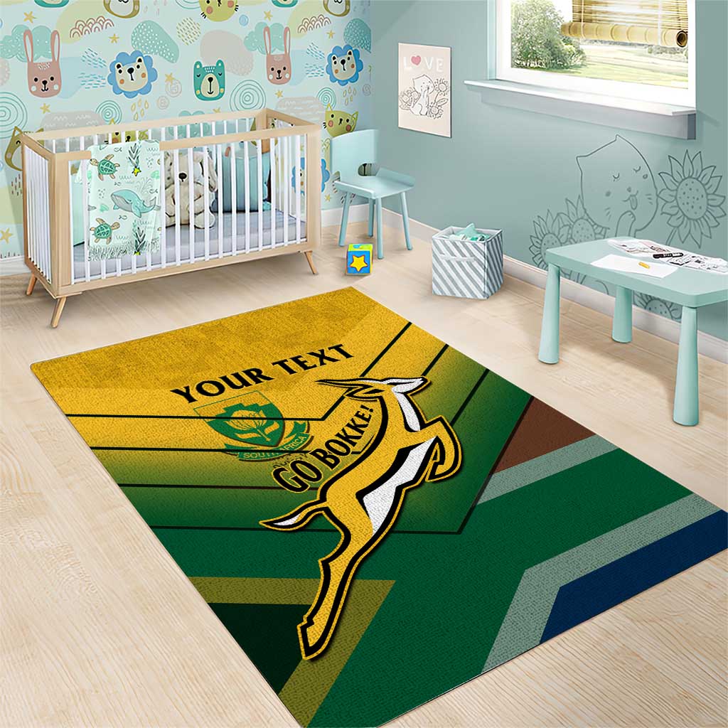 Custom South Africa Rugby Area Rug Springboks Go Champions African Pattern LT14