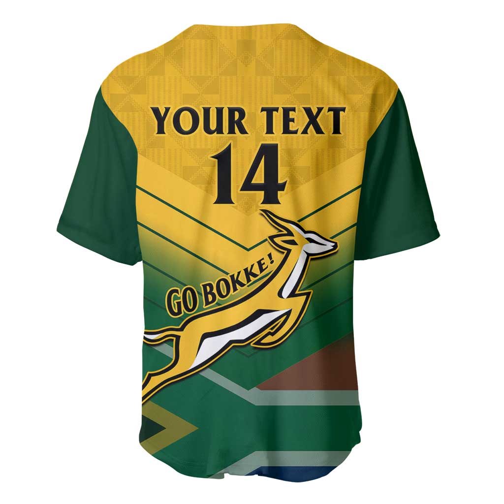 Custom South Africa Rugby Baseball Jersey Springboks Go Champions African Pattern LT14