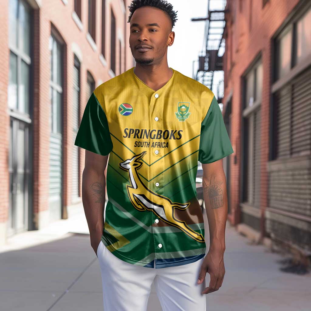 Custom South Africa Rugby Baseball Jersey Springboks Go Champions African Pattern LT14