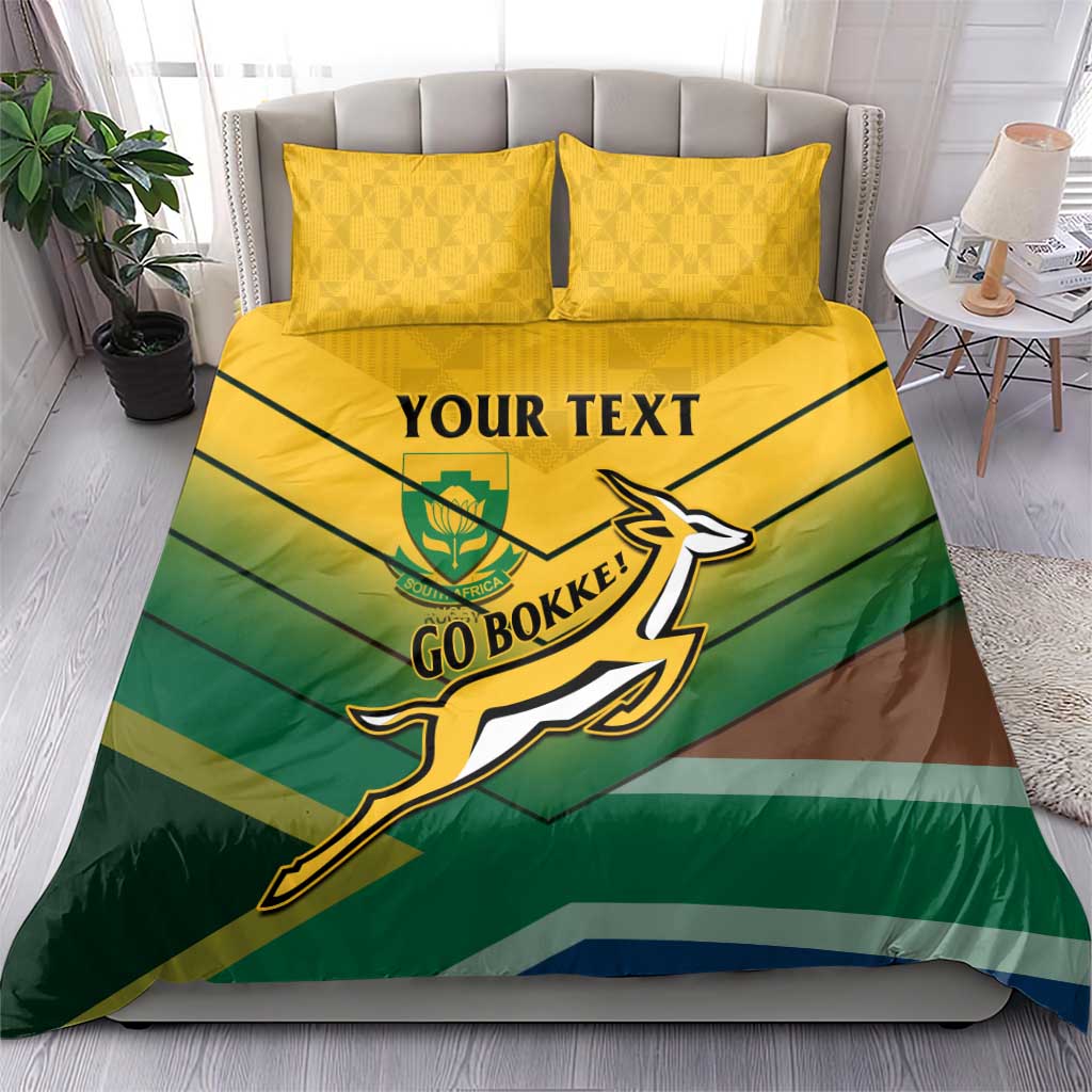 Custom South Africa Rugby Bedding Set Springboks Go Champions African Pattern LT14