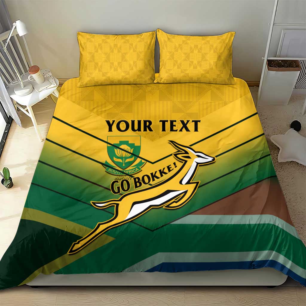 Custom South Africa Rugby Bedding Set Springboks Go Champions African Pattern LT14