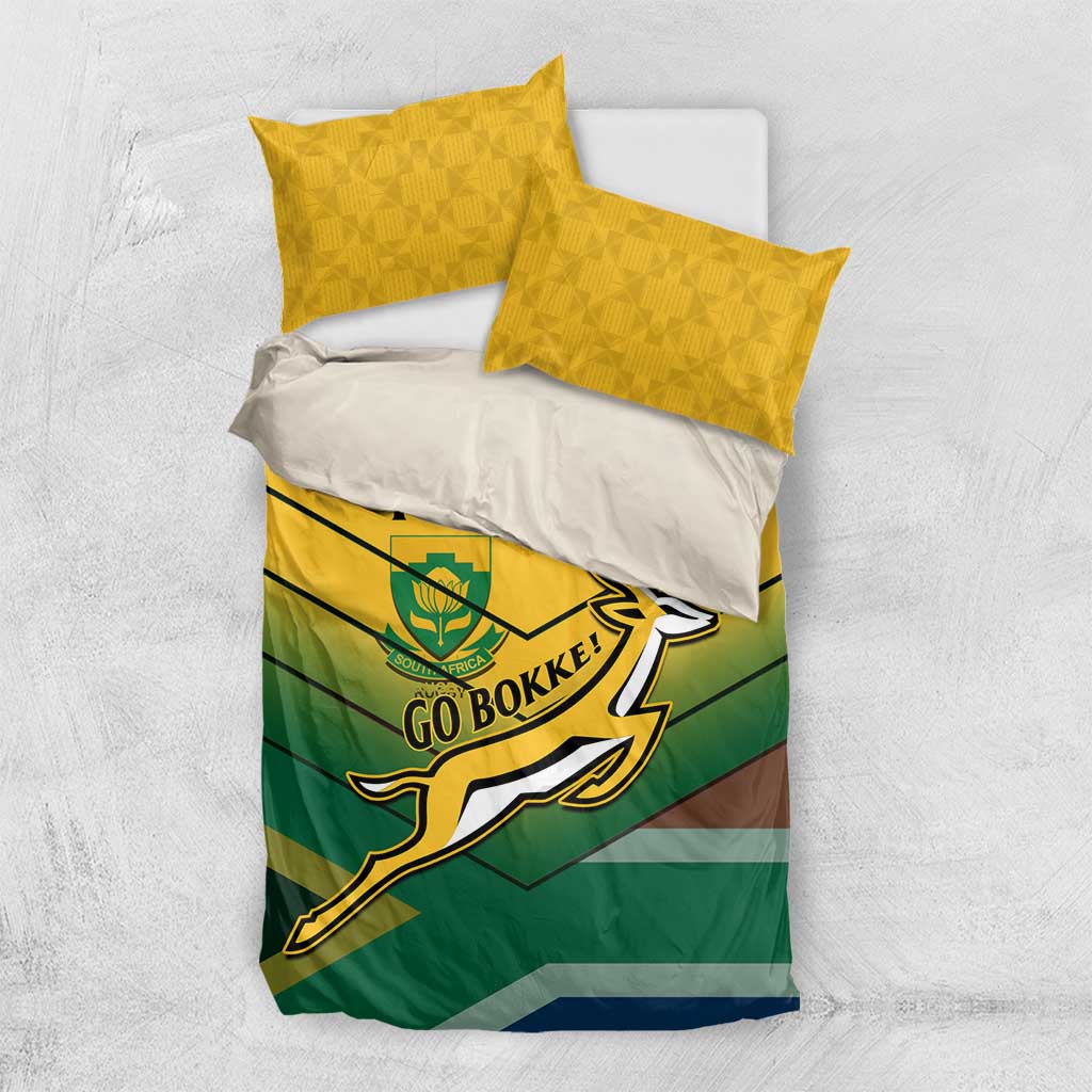Custom South Africa Rugby Bedding Set Springboks Go Champions African Pattern LT14