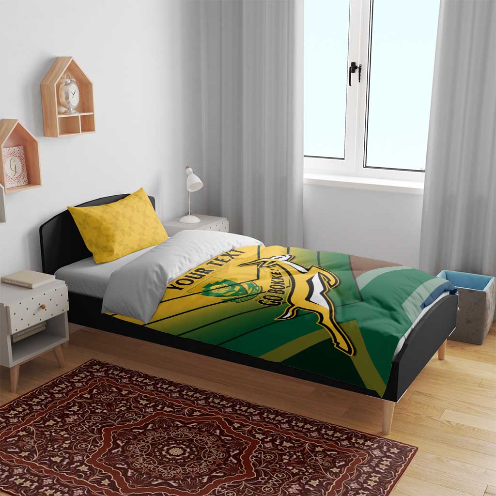 Custom South Africa Rugby Bedding Set Springboks Go Champions African Pattern LT14