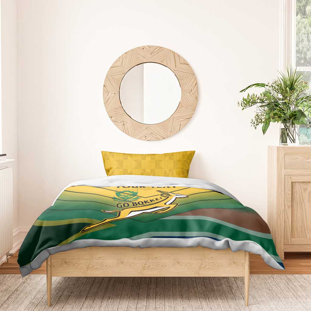 Custom South Africa Rugby Bedding Set Springboks Go Champions African Pattern LT14