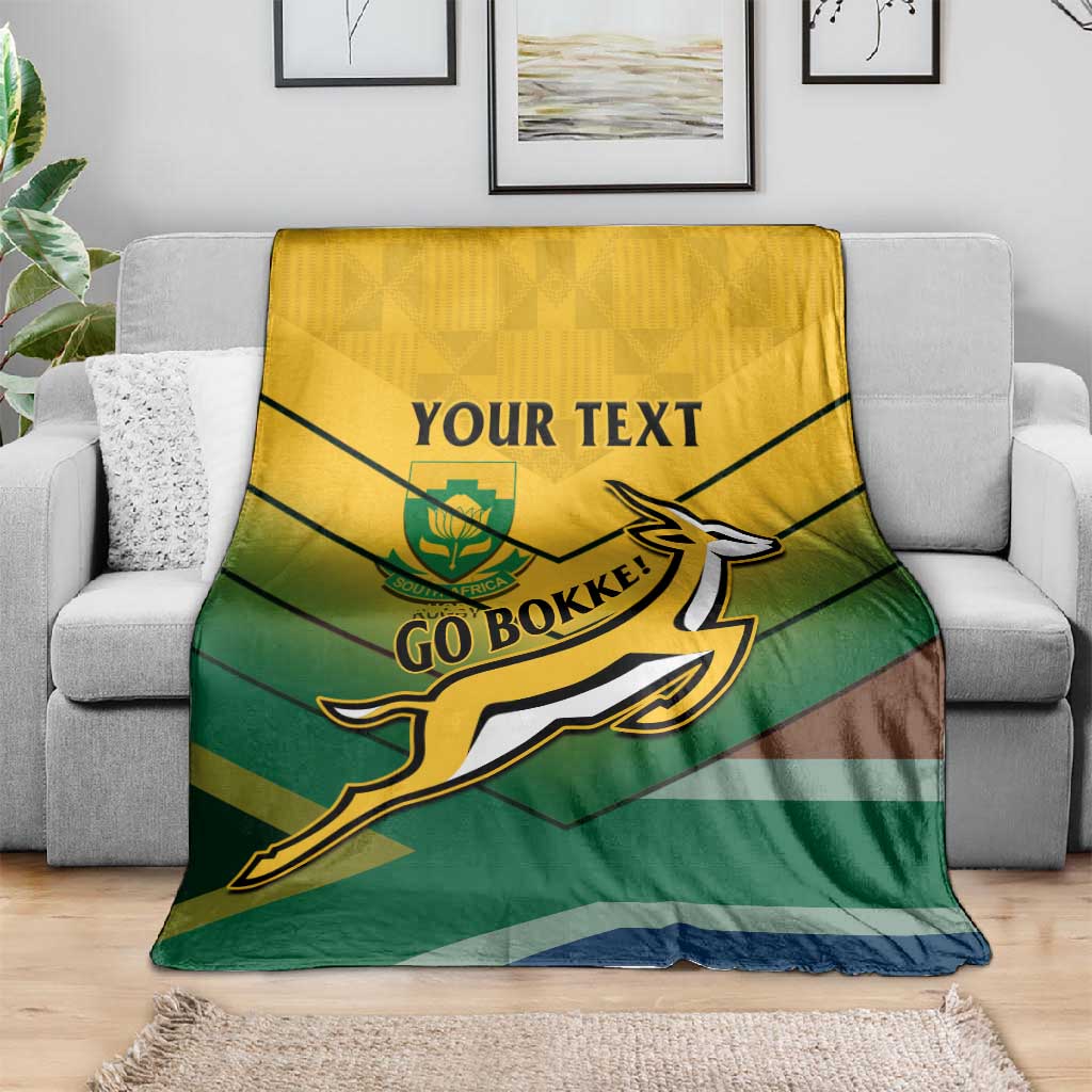 Custom South Africa Rugby Blanket Springboks Go Champions African Pattern LT14