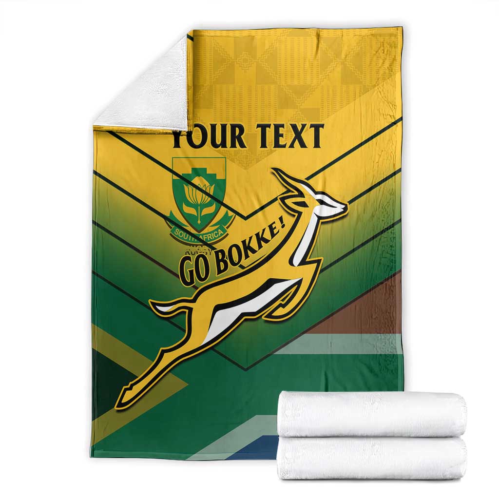 Custom South Africa Rugby Blanket Springboks Go Champions African Pattern LT14