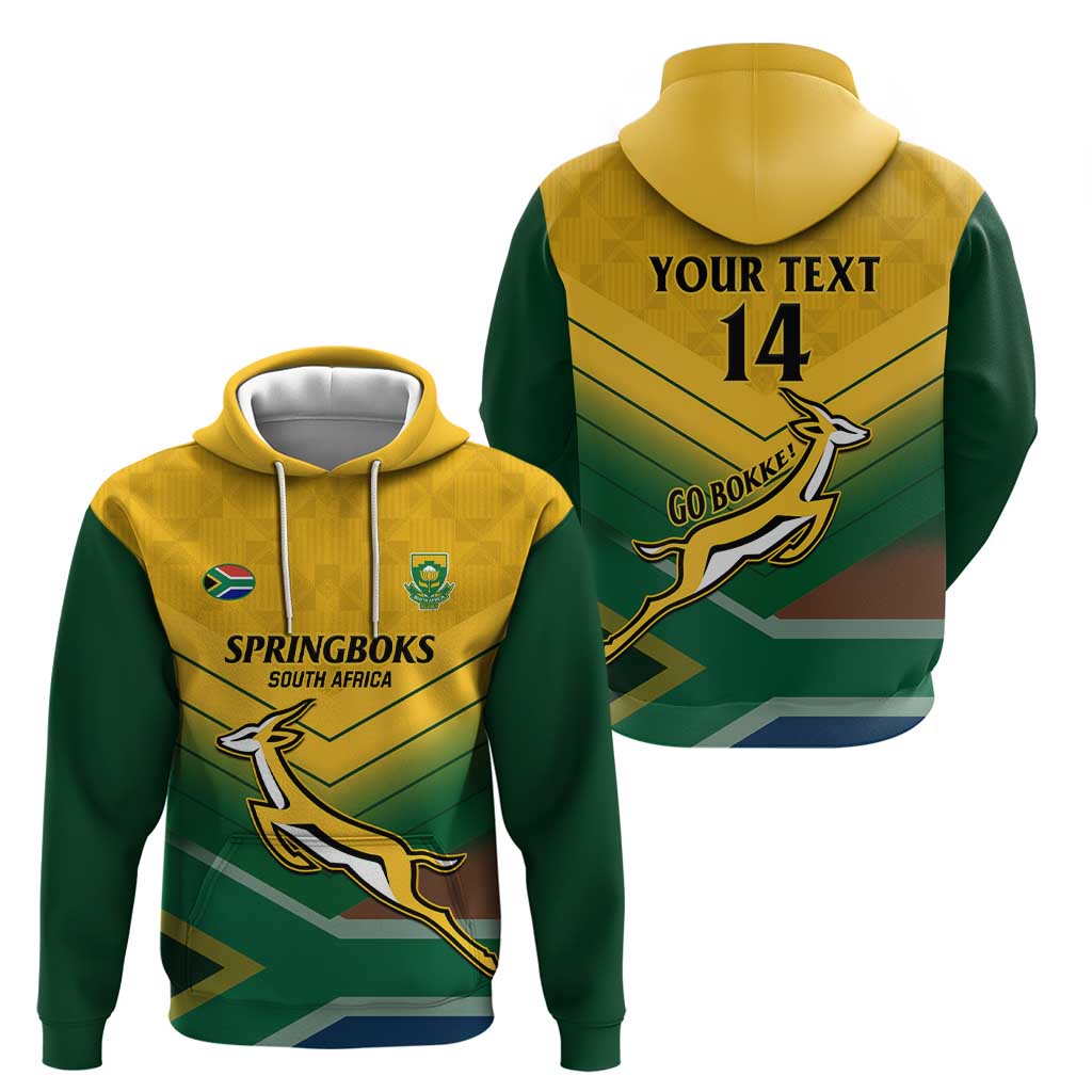 Custom South Africa Rugby Hoodie Springboks Go Champions African Pattern LT14