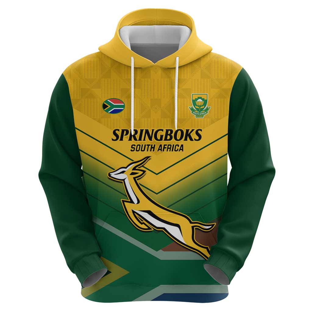 Custom South Africa Rugby Hoodie Springboks Go Champions African Pattern LT14