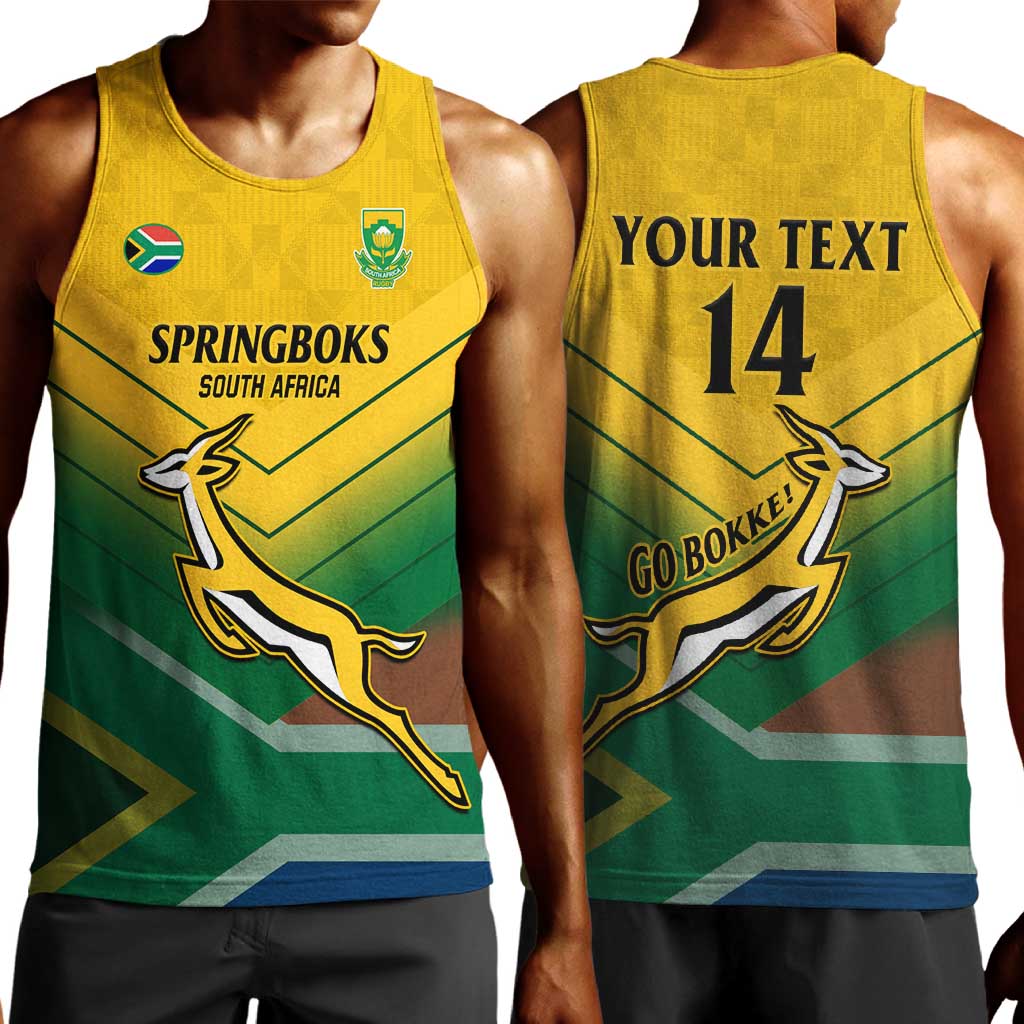 Custom South Africa Rugby Men Tank Top Springboks Go Champions African Pattern LT14